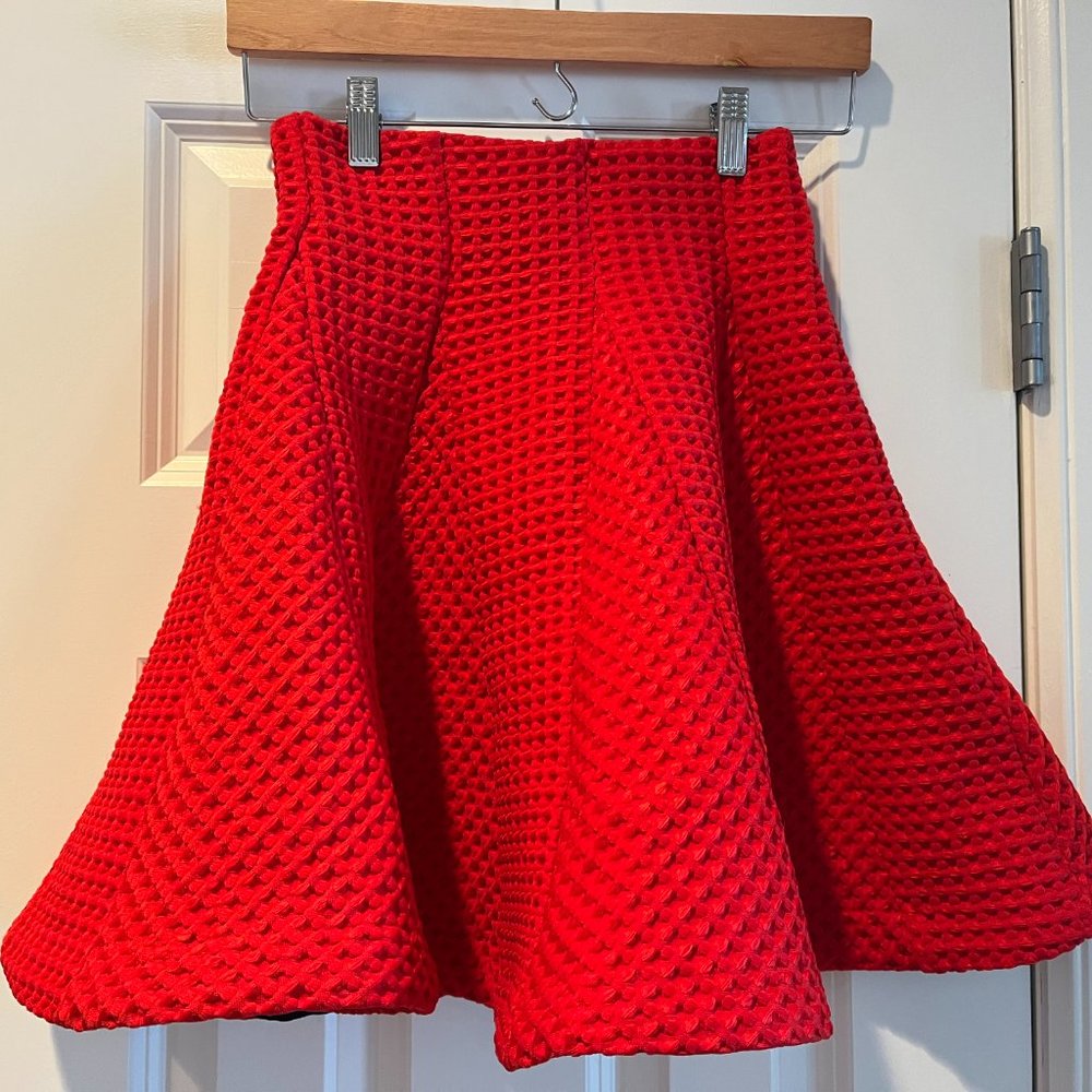 Maje,Vestiaire, Jamila Waffle Knit Skirt, EUC, Size 36 EU/4 US in red